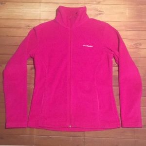 Womens Columbia Fleece Full Zip Jacket Small Pink